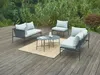 Vente-unique - ULAME Gartensitzgruppe Metall Grau - B 72,5 cm x H 67,5 cm x L 136,5 cm Bild 2