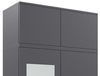 Garderoben-Set BERLIN – Kleiderschrank mit Polsterplatten, Schuhschrank und Schrankaufsatz 90 cm, für Flur und Eingangsbereich (Graphite, Trinity 15), 225 x 40 x 90 cm Bild 4