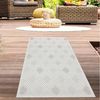 Carpetia Outdoorteppich In- und Outdoorteppich Terasse Wohnzimmerteppich Rautenmuster Creme, rund, Höhe: 5 mm Bild 5