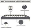 Bettgestell mit Stoffbezug, 160x200 cm, Grau, Metallgestell, ohne Kopfteil und ohne Matratze Bild 4