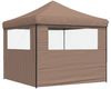 vidaXL Pop-Up Partyzelt, faltbar, Stahl / PE, Braun, mit 2 Seitenteilen, 315 x 292 x 292 cm Bild 5