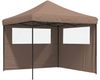 vidaXL Pop-Up Partyzelt, faltbar, Stahl / PE, Braun, mit 2 Seitenteilen, 315 x 292 x 292 cm Bild 2