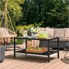 Yaheetech Gartentisch, Balkontisch mit Ablage & Platte für Indoors/Outdoors, Schwarz Bild 1