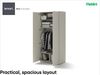 MEBLINI Kleiderschrank 2 Türig für Schrankbett Bed Concept - Drehtürenschrank mit Einlegeböden und Kleiderstange - BC-20 - Kaschmir Bild 4