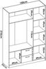 Dmora Kleiderschrank 3 Türen Ales, Kleiderbügel für Schlafzimmer, Kleiderschrank mit 3 Flügeltüren und 2 Schubladen, 150x52h215 cm, Weiß Bild 3