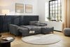 JOB 'Beverly' Ecksofa, Chenille dunkelgrau, 253 x 173 x 86 cm Bild 2