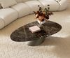Couchtisch Edge Oval 140x75 cm Keramik Emperador Extra Lucidato Dunkelbraun Conis Metall Effektfinish Titan Bild 5