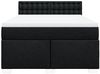 vidaXL Boxspringbett mit Matratze Schwarz 140x200 cm Stoff 3285927 Bild 4