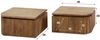 Nachttisch-Set Vagula aus Mangoholz, modern und schwebend, Natur, mit Schublade, Wellen-Design Bild 4