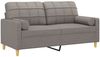 vidaXL 2-Sitzer-Sofa mit Zierkissen Taupe 140 cm Stoff 3200789 Bild 3