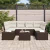 vidaXL Gartensofa-set mit Kissen 8 pcs Braun und Creme Poly-Rattan 3355627 Bild 3