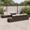 vidaXL Gartensofa-set mit Kissen 9 pcs Braun und Creme Poly-Rattan 3349144 Bild 3
