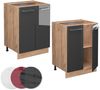 Küchenunterschrank Fame-Line Anthrazit Hochglanz 60 cm ohne Arbeitsplatte Vicco Bild 5