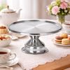 Drehbare Kuchenplatte Tortenständer Servierplatte Ø33xH8cm Edelstahl Bild 2