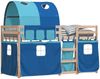 vidaXL Etagenbett mit Vorhängen Blau 80x200 cm Massivholz Kiefer 3283989 Bild 4