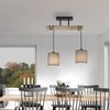 JUST LIGHT 15782-29 GREEN TRIBU Pendelleuchte taupe Stoffschirm 2-flammig Bild 4
