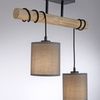 JUST LIGHT 15782-29 GREEN TRIBU Pendelleuchte taupe Stoffschirm 2-flammig Bild 3