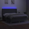 vidaXL Boxspringbett mit Matratze & LED Stoff Dunkelgrau 160x200 cm, Härtegrad: H2 [3138886] Bild 3
