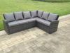 Fimous 9 Sitzer Hoher Rücken Rattan Gartenmöbel-Set Ecksofa mit Black Tempered Glass Esstisch Hocker mit Sessel Bild 3