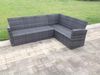 Fimous 9 Sitzer Hoher Rücken Rattan Gartenmöbel-Set Ecksofa mit Black Tempered Glass Esstisch Hocker mit Sessel Bild 4