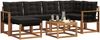 vidaXL Outdoor-Sofagarnitur mit Kissen 7 pcs Natürlich und Schwarz 3368863 Bild 3