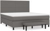 vidaXL Boxspringbett mit Matratze Grau 180x200 cm Kunstleder 3137561 Bild 2