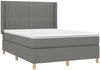 vidaXL Boxspringbett mit Matratze & LED Dunkelgrau 140x200 cm Stoff 3139038 Bild 4