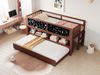 Kinderbett Hausbett 90x200 cm mit ausziehbarem Rollbett und Graffiti-Tafel Bild 4