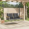 vidaXL Hängebank mit Kissen Grau 109x62x40 cm Poly Rattan 368156 Bild 3