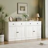 VOWNER Sideboard mit Schubladen & 2 Türen, Küchenschrank mit Arbeitsplatte (2 St), Buffetschrank Aufbewahrungsschrank, 40x160x80 cm Bild 3