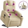 vidaXL Massagesessel mit Aufstehhilfe Creme Stoff 3204389 Bild 2