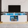 KLAM HOME Lowboard Weißes Lowboard Mit 16-Farbiger LED Beleuchtung (140cm TV Schrank Für Bis Zu 60 Zoll Fernseher), Moderner Aufbewahrungsschrank Mit App-Steuerung Bild 5