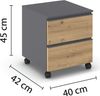 rauch Joel-Extra, Rollcontainer, 2 Schubladen, Farbe Grau metallic/Eiche Artisan, BxHxT 40x45x42cm Bild 4