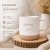 Camolo Tasse Kaffetasse aus Steingut Hebamme mit Herz, Keramik Bild 3