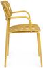 Gartenstuhl Clover 4er-Set aus Metall und Kunstfasergeflecht, modern, ocker, stapelbar mit Armlehne Bild 2