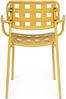 Gartenstuhl Clover 4er-Set aus Metall und Kunstfasergeflecht, modern, ocker, stapelbar mit Armlehne Bild 3