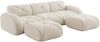 3-Sitzer Sofa 281x171x76 cm aus Chenille-Stoff rahmenlos modular, weiß Bild 5