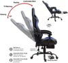 Delman '02-0042' Bürostuhl, ergonomischer, mit Fußstütze Kopfstütze, Massage-Lendenkissen Blau, 132 x 52 x 48 cm Bild 2