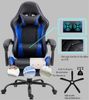 Delman '02-0042' Bürostuhl, ergonomischer, mit Fußstütze Kopfstütze, Massage-Lendenkissen Blau, 132 x 52 x 48 cm Bild 3
