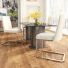 2er-Set Beige Samt Esszimmerstühle mit rautenförmiger Rückenlehne, gepolsterter Sitzfläche und stabilen Metallbeinen für Esszimmer und Wohnzimmer Bild 5
