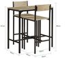 SoBuy OGT03-N Essgruppe 2 Stühle, MDF, PVC-Furnier, Helle Eiche, 89 x 87 x 45 cm Bild 3