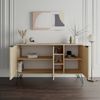 Dmora Kommode Alin, Wohnzimmerbuffet, Wohnzimmer-Sideboard, Moderne Küchen-Speisekammer, 142x36h83 cm, Eiche Bild 4