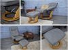 MCA Relaxsessel Montreal, Fernsehsessel Hocker, Stoff/Textil 130kg belastbar ~ hellgrau, naturbraun Bild 2