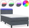 vidaXL Boxspringbett mit Matratze & LED Dunkelgrau 80x220 cm Samt 3316714 Bild 2