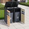 Merax Mülltonnenbox(1 St), mit Klappdeckel, Abschließbar, 2 Türen, grau Bild 3