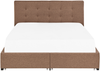 Bett mit Schubladen ROCHELLE 180 x 200 cm Stoff Braun Bild 5