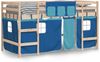 vidaXL Kinderhochbett mit Vorhängen Blau 80x200 cm Massivholz Kiefer 3206956 Bild 3