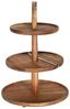 CEPEWA Dekoetagere Etagere Holz 3 Etagen 26x35cm Akazienholz braun Servierplatte Teller Bild 4