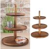 CEPEWA Dekoetagere Etagere Holz 3 Etagen 26x35cm Akazienholz braun Servierplatte Teller Bild 3