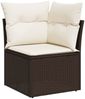 vidaXL 6-tlg. Garten-Sofagarnitur mit Kissen Braun Poly Rattan 3269173 Bild 5